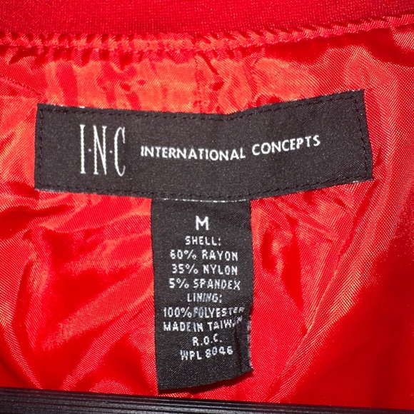 LIKE NEW - INC Red Ruffle Coat - M - Picture 5 of 6